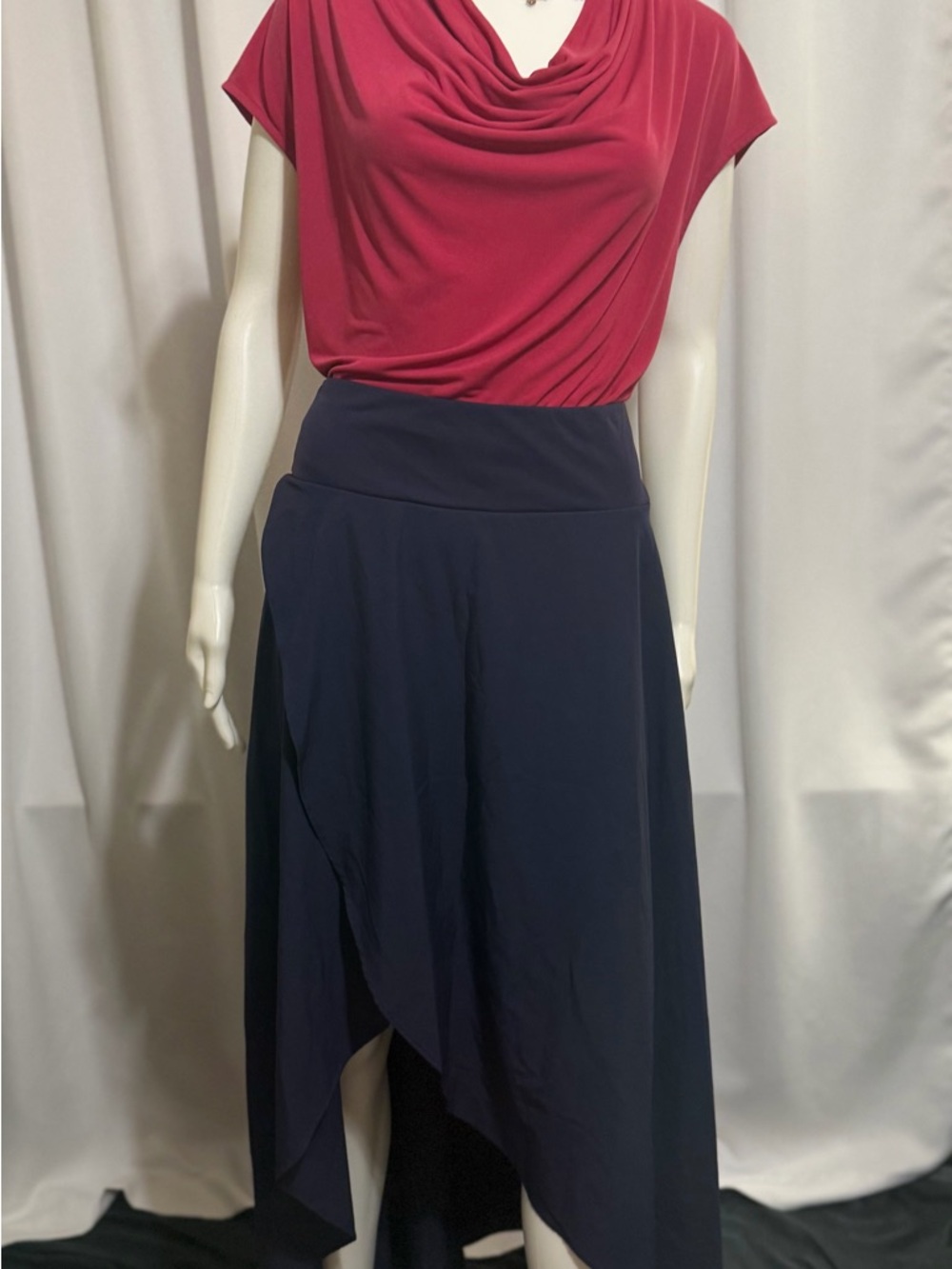 HALARA Asymmetrical Skirt with built in shorts in Navy